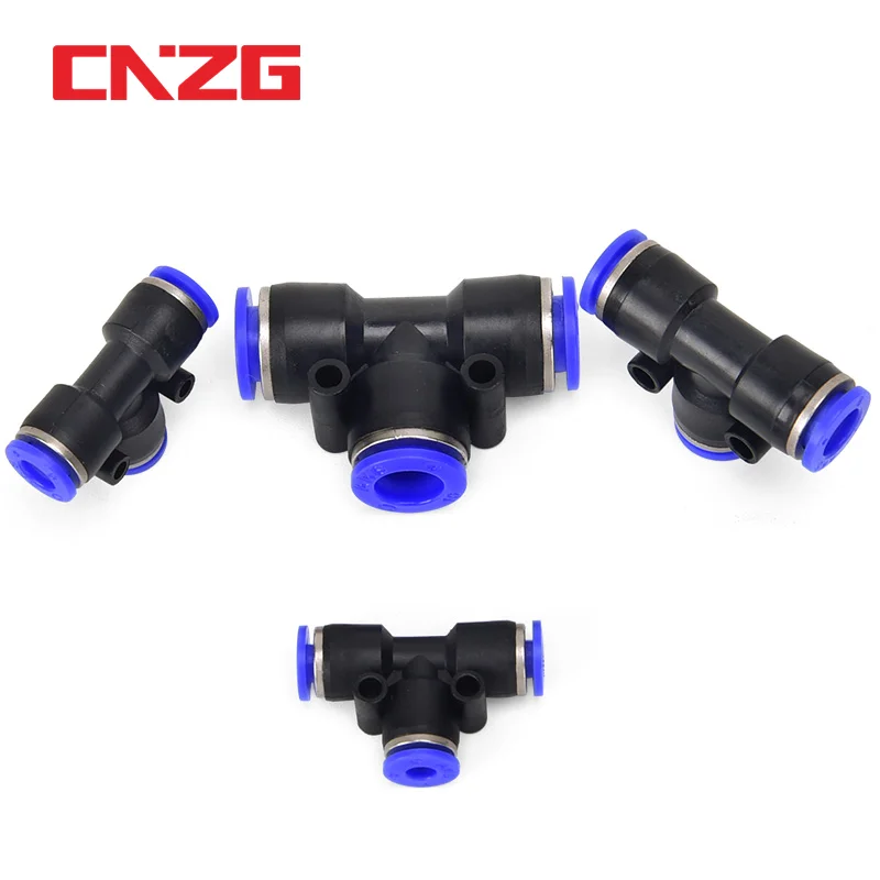 PE Air Connectors 4mm 6mm 8mm 10 12MM Pneumatic Fitting Quick Connect Slip Lock Tee 3Way Plastic Pipe Water Hose Tube Connector - Image 3