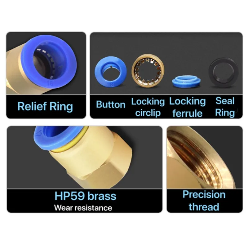 Pneumatic Air Connector Fitting PC/PCF/SL/PB/PX/PL 10mm 12mm 14mm 16 Thread M5 3/4" 1 2 way Hose Fittings Pipe Quick Connectors - Image 2