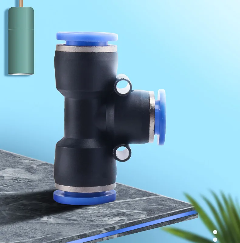 PE Air Connectors 4mm 6mm 8mm 10 12MM Pneumatic Fitting Quick Connect Slip Lock Tee 3Way Plastic Pipe Water Hose Tube Connector - Image 5
