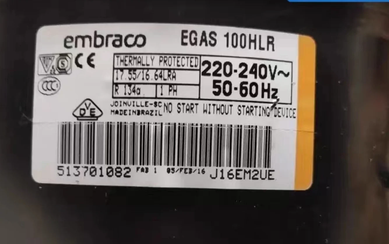 for Embraco Compressor EGAS 100HLR EGX 90CLC EGU130HLR EGSY 90HLP 1/3HP R134A 220 240V 50 60HZ - Image 4