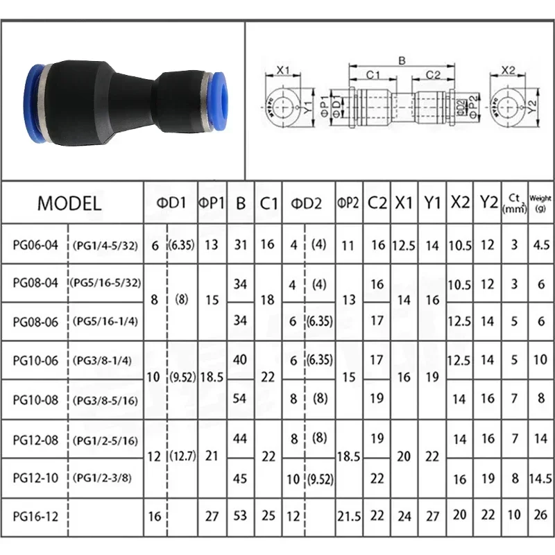 Pneumatic Fittings Fitting Plastic Connector PU 4mm 6mm 8mm 10mm For Air water Hose Tube Push in Straight Gas Quick Connection - Image 3