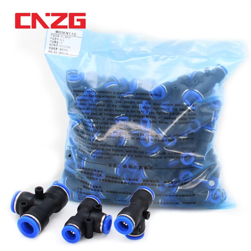 PE Air Connectors 4mm 6mm 8mm 10 12MM Pneumatic Fitting Quick Connect Slip Lock Tee 3Way Plastic Pipe Water Hose Tube Connector - Image 6